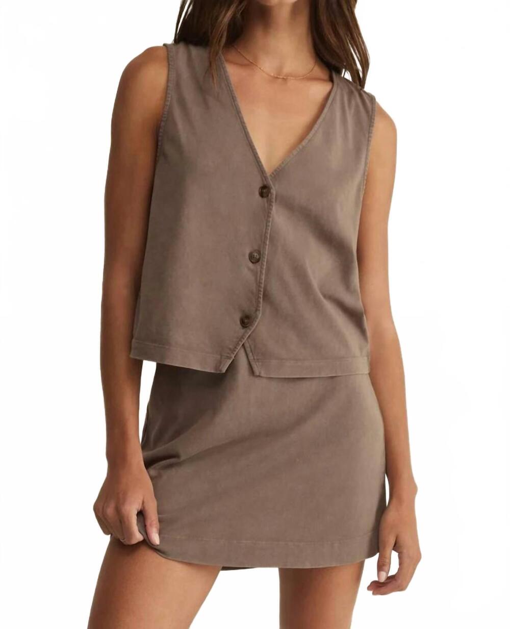 NEW Z SUPPLY noelle jersey tank top in perfectly taupe
